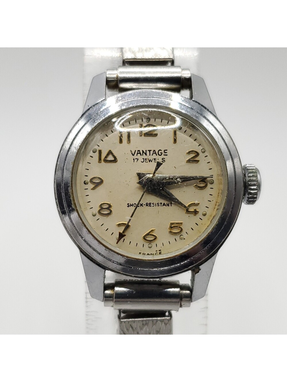 Vintage Vantage Mechanical Womens Watch Silver Tone 21mm Parts Or Repair